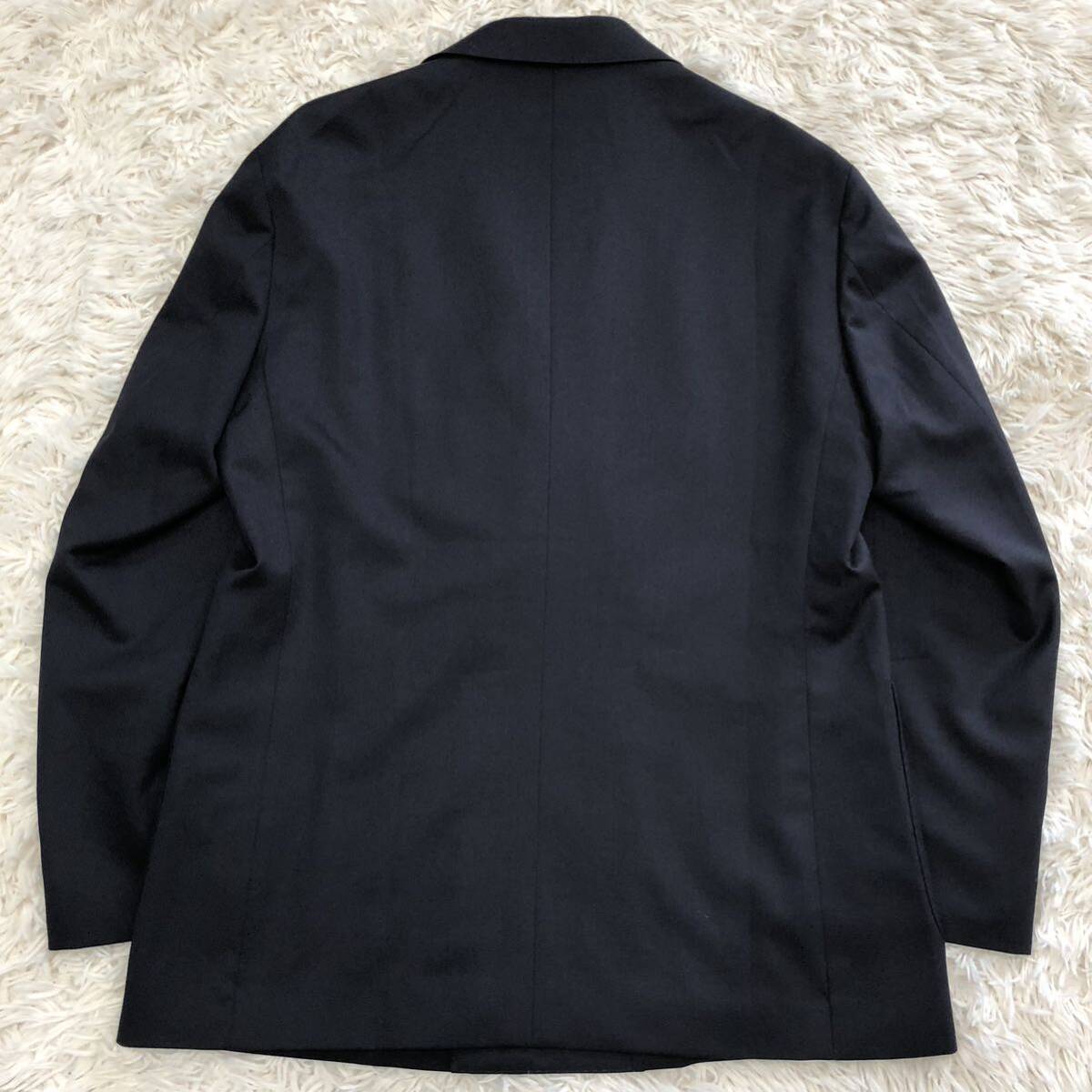  super rare 2XL!olihika[ gentleman. ...]ORIHICA suit setup navy double unlined in the back wool gloss feeling feeling of luxury large size 3L