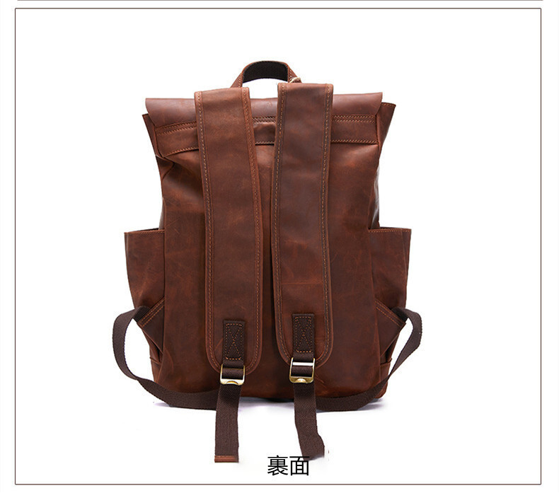  new arrival thick cow leather rucksack men's high capacity A4 correspondence business rucksack commuting going to school backpack original leather 