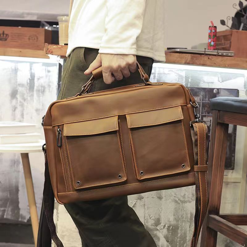  new arrival * high capacity PU leather men's shoulder bag hand made men's bag diagonal .. bag shoulder bag 