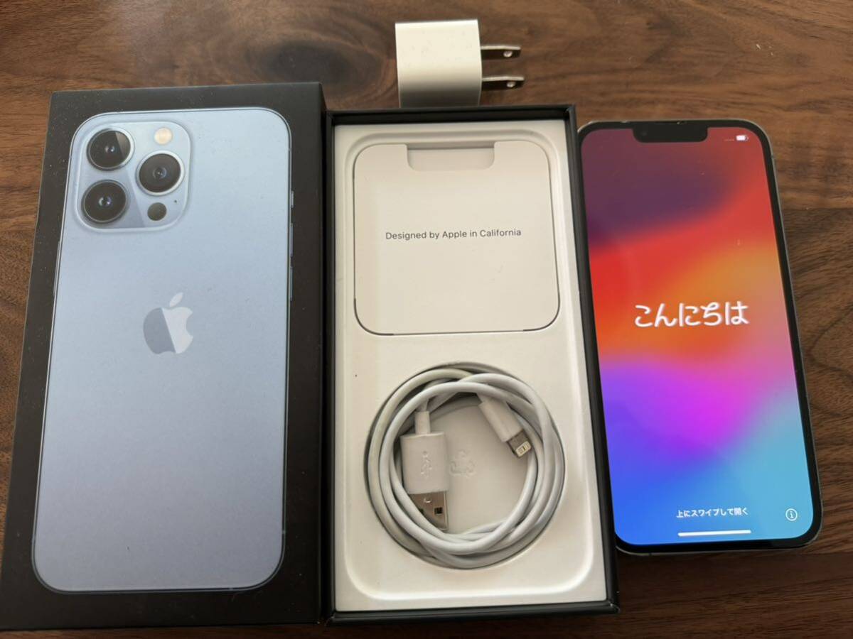 中古美品 iPhone13Pro SIMフリー Apple シエラブルー 128GB オマケ付きの画像1