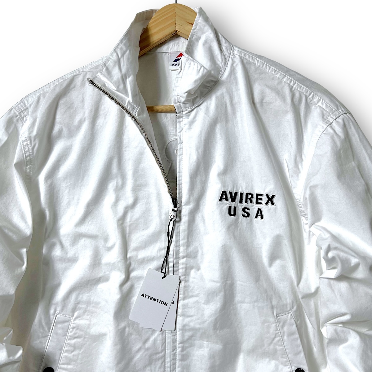 新品 AVIREX アヴィレックス 定価1.6万 USフラッグ 刺繍ワッペン スタンドカラー ジャケット ブルゾン 3155003 XL 春夏 薄手 ◆B3556_画像6