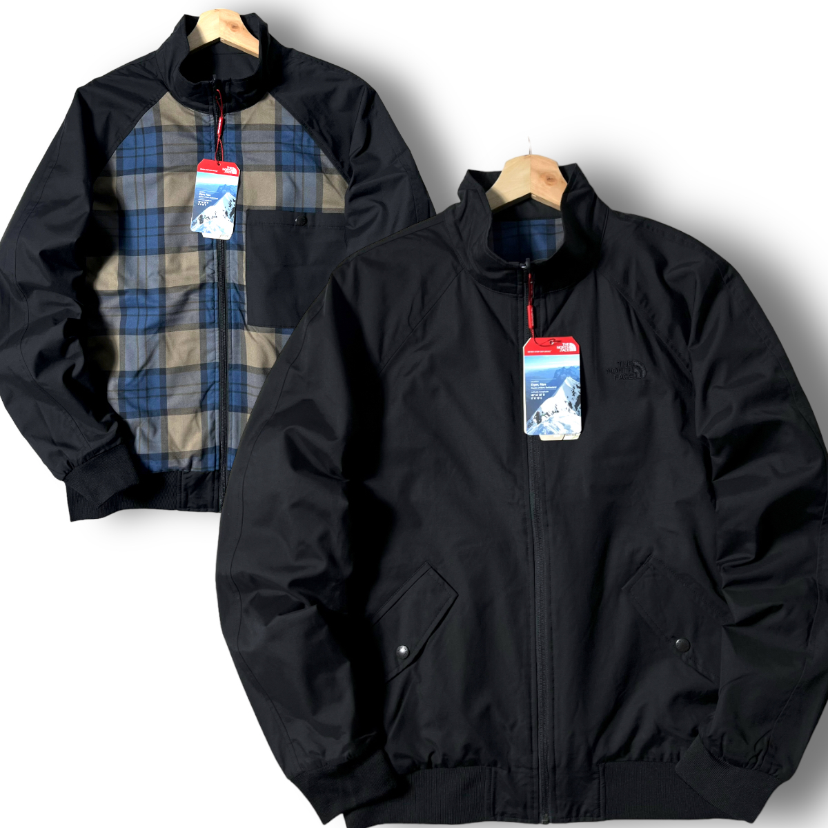 新品 THE NORTH FACE ノースフェイス 無地×チェック柄 2way 新品 THE NORTH FACE ノースフェイス 無地×チェック柄 2way