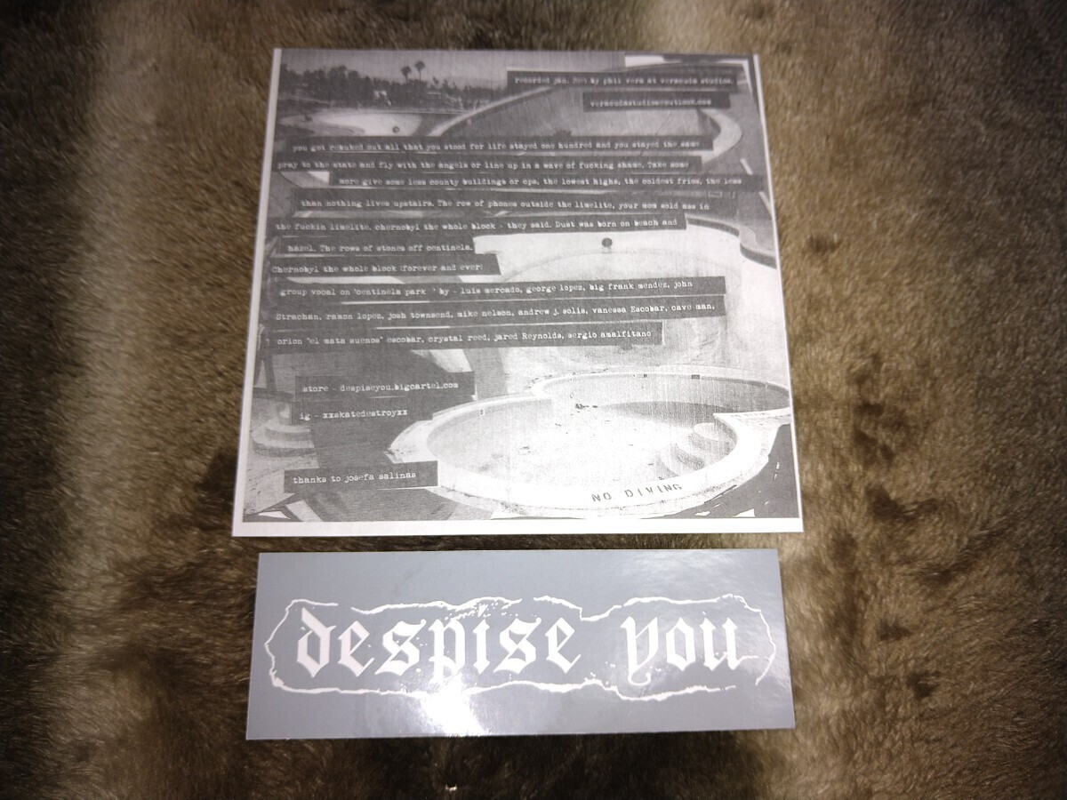 DESPISE YOU All Your Majestic Bullshit 限定EP ダンボールスリーブ ステッカー付き powerviolence crossed out spazz no commentの画像3