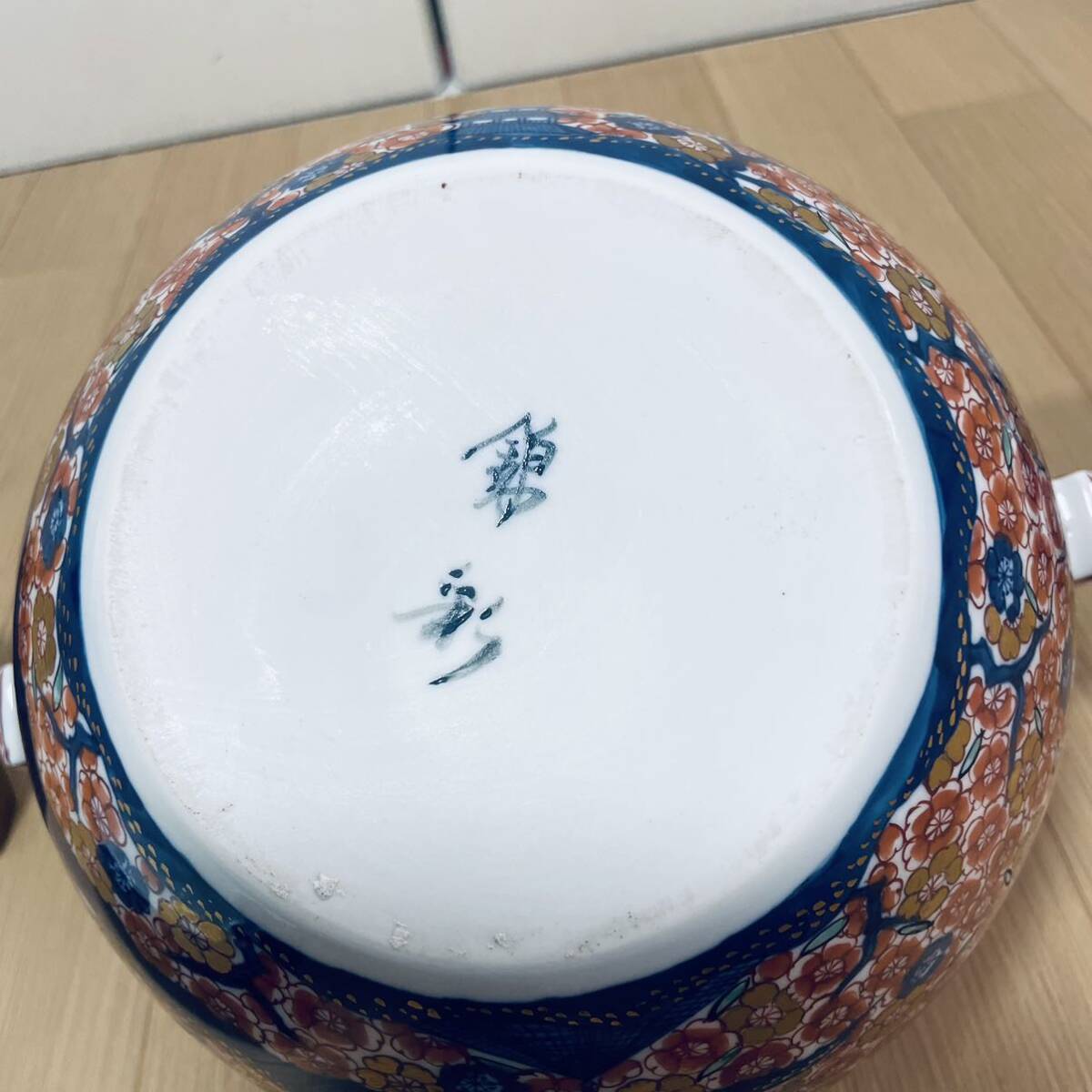 【極美品】藤井錦彩窯　有田焼・伊万里焼の陶器高級香炉　桜楼閣絵　陶芸家