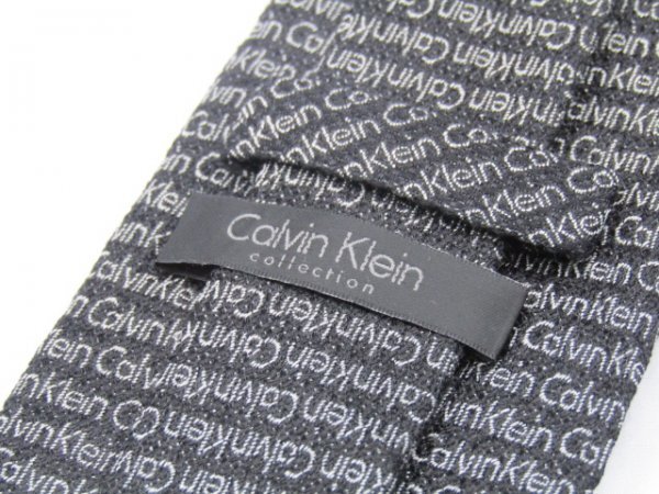 【カルバンクライン】 OC 354 カルバンクライン Calvin Klein ネクタイ 黒系 ブランドロゴボーダー ジャガード_画像3