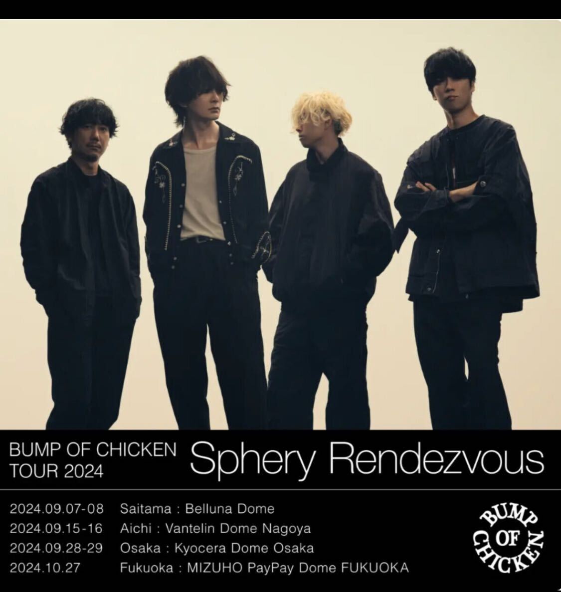 BUMP OF CHICKEN TOUR 2024 Sphery Rendezvous　最速先行抽選　申し込み　シリアルコード　1枚_画像1