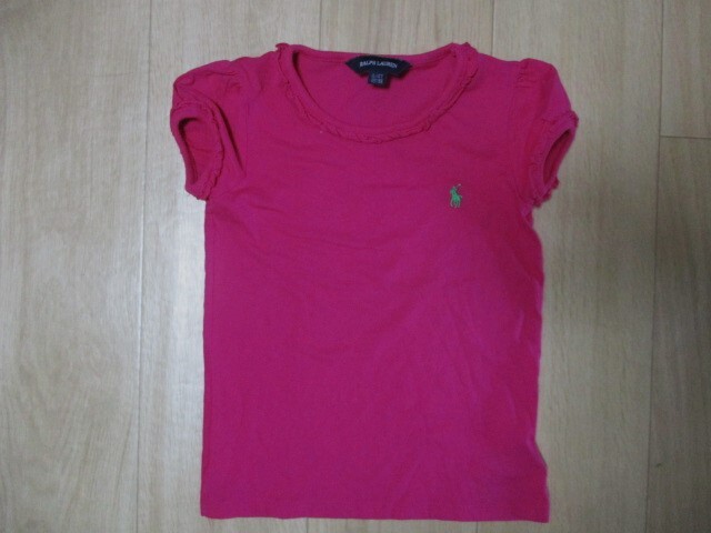 ラルフローレン・可愛いパフスリーブTシャツ・ピンク色・サイズ１１０㎝_画像1