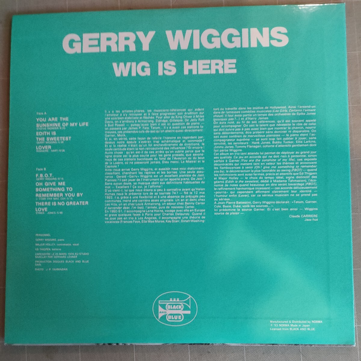 ジェラルド・ウィギンズ GERRY WIGGINS WIG IS HERE_画像2