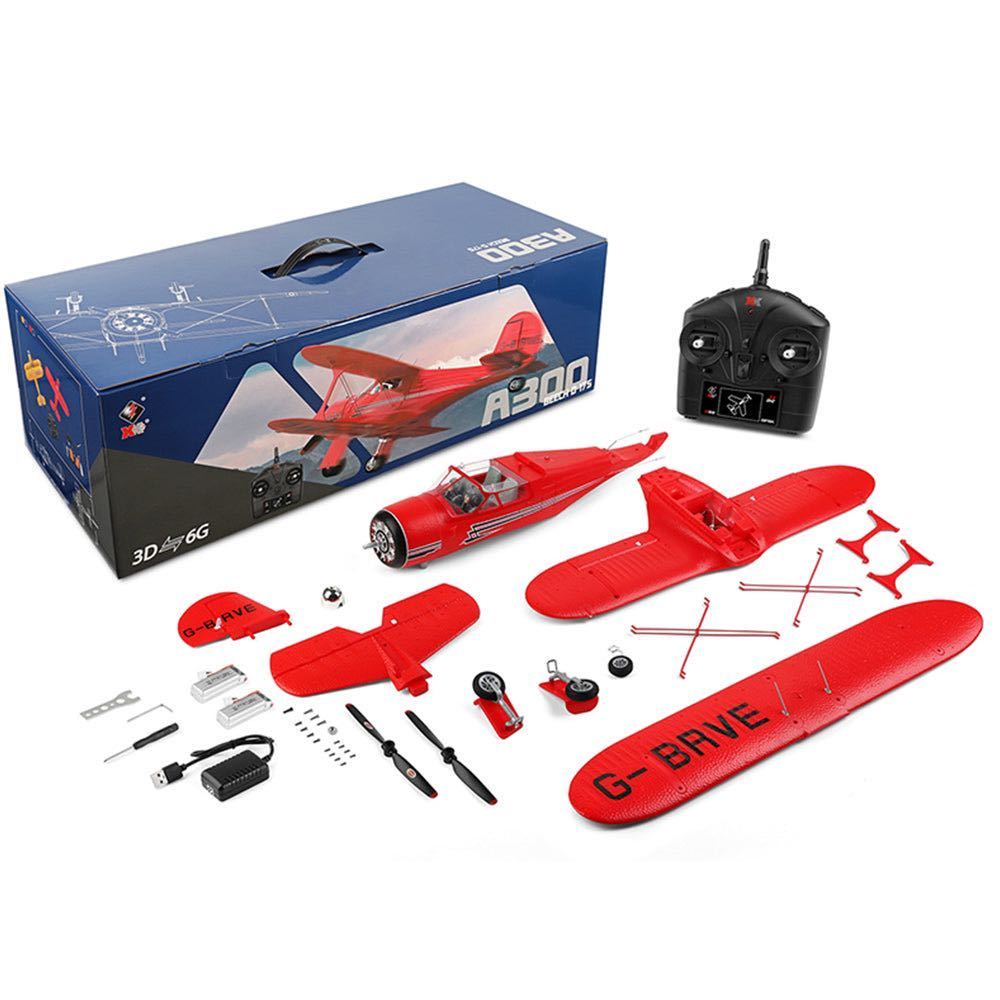  red battery *2 XK A300-Beech D17S 550mm mode 1/2 radio controlled airplane 4CH brushless motor lost prevention low remainder amount notification LED RC. leaf machine 3D/6G switch 