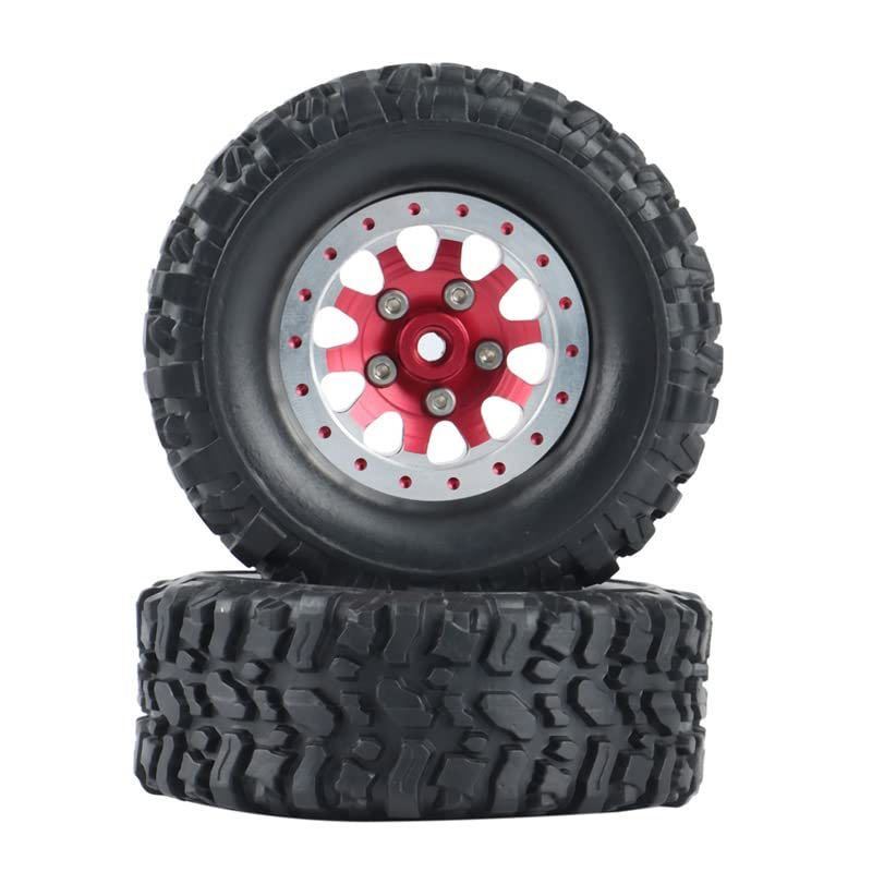66mm red metal bead lock aluminium wheel tire set soft eyes radio-controller 1/12 1/16 crawler RC WPL C54 C24 c34 B14 mn99s mn98 MN78