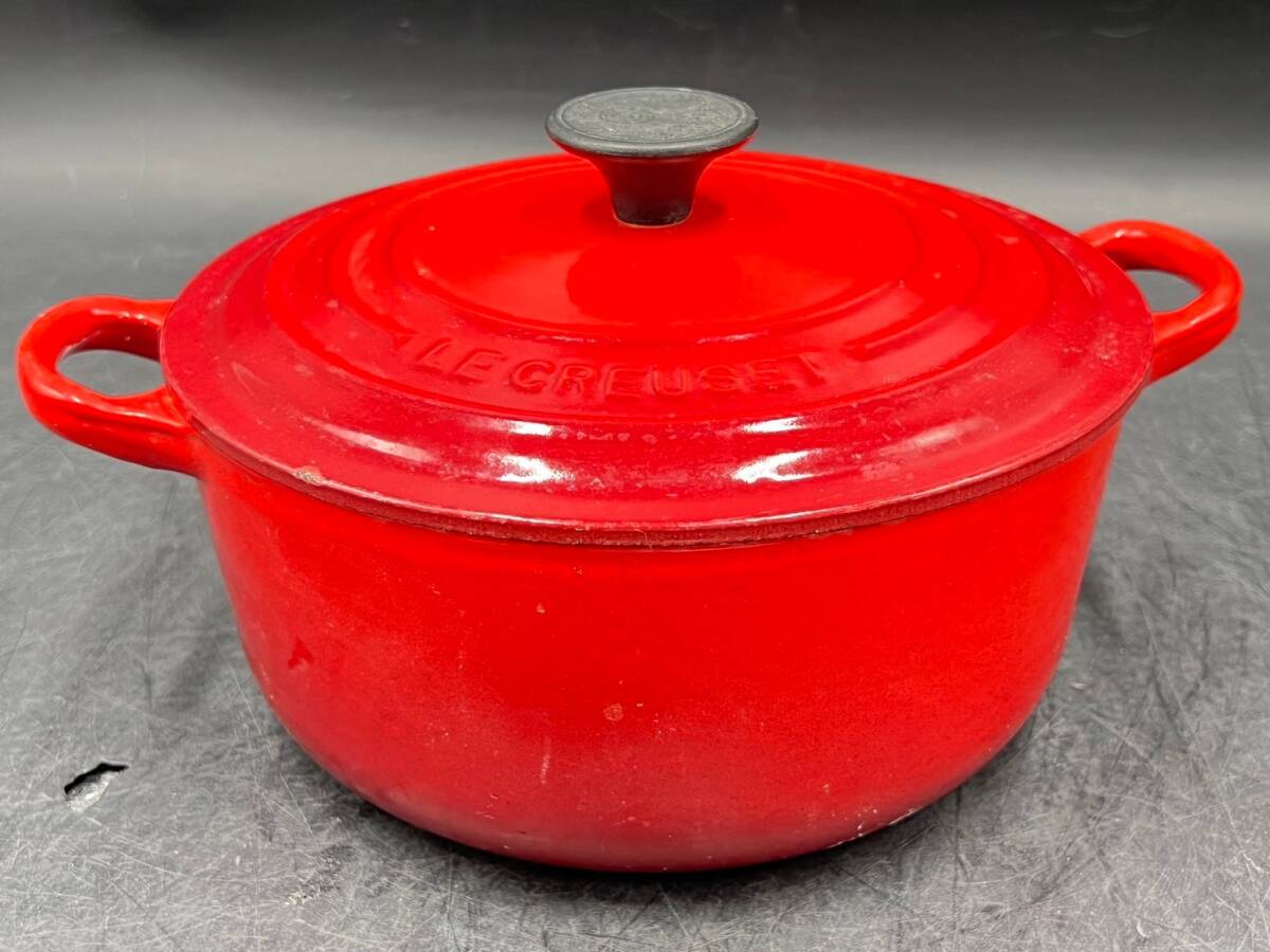 LE CREUSET/ルクルーゼ 20cm 両手 鍋 レッド/赤 ココット ホーロー 料理 調理器具 _画像1