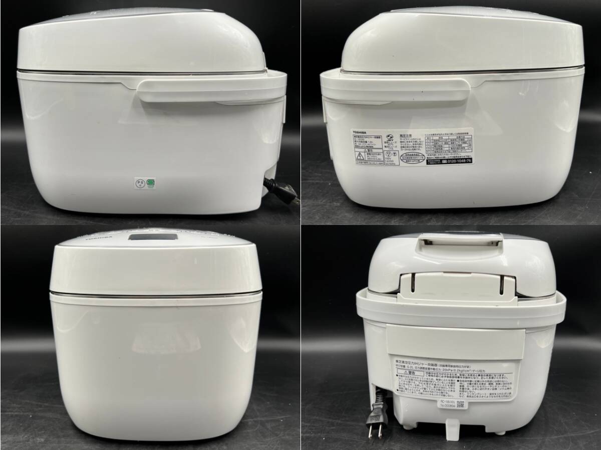 TOSHIBA/東芝 真空 圧力 IH ジャー 炊飯器 1升炊き 合わせ炊き 2019年製 鋳造かまど 備長炭釜 RC-18VXN_画像4