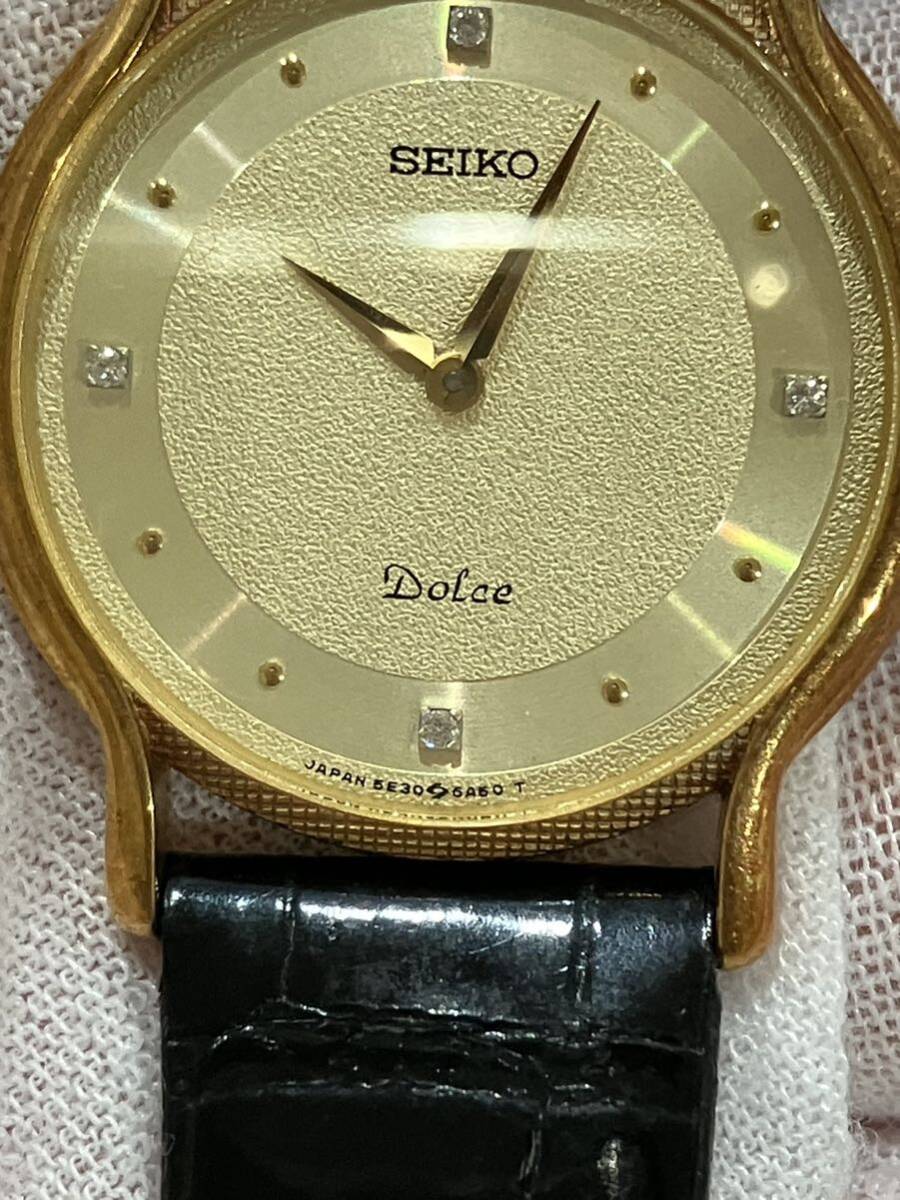 m4d17 SEIKO Dolce 5E30-6A30 セイコー 腕時計 時計 金時計 k18 K18 極美品 ドルチェの画像3