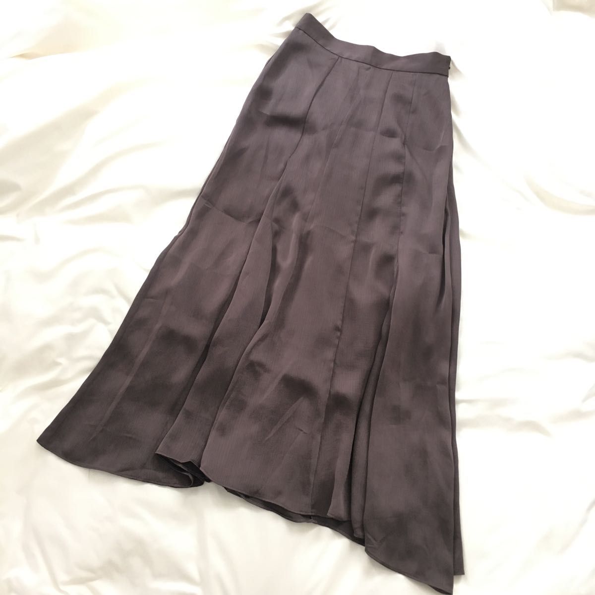 【新品】SNIDEL サテンフレアスカート ロングスカート 日本製 ブラウン