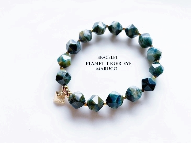 ^MARUCO^BL400-278 Tiger I gradation STAR 17.* natural stone bracele *. eyes stone Blue GREEN* [ free shipping ] original accessory