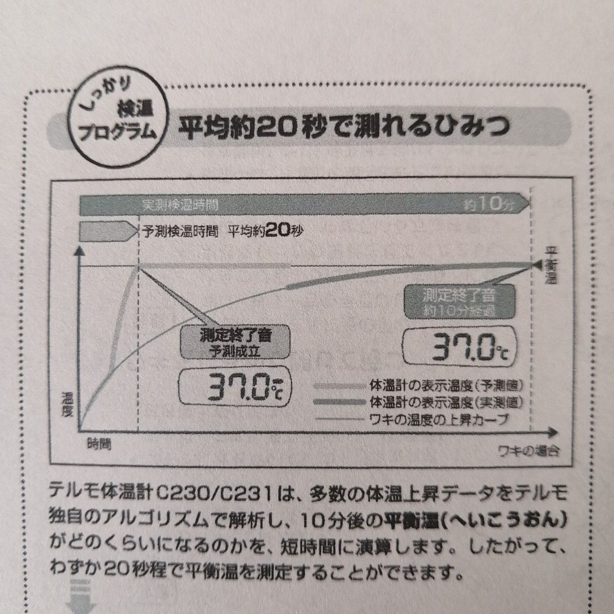 体温計　テルモ　取扱説明書・予備電池付　【送料無料】