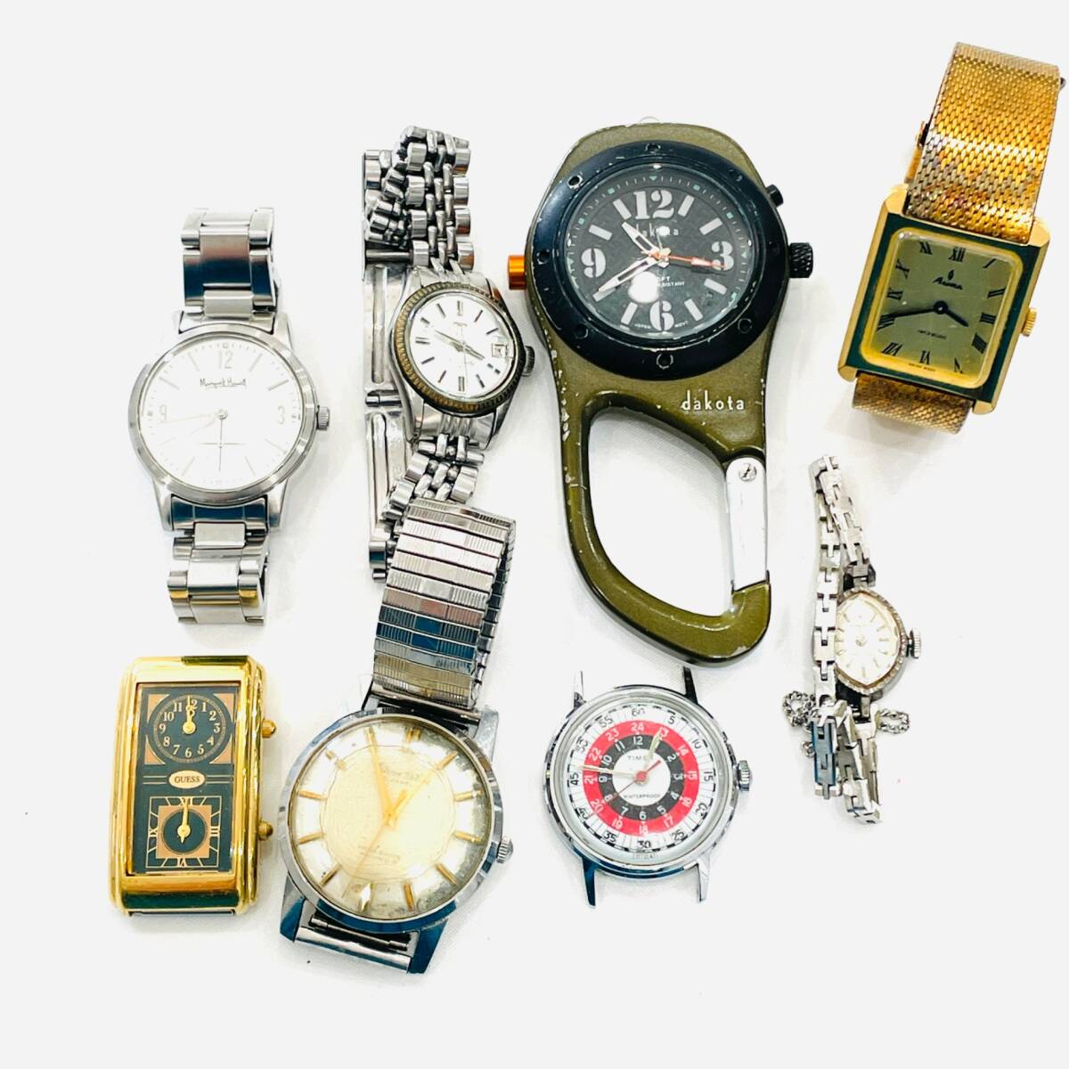 1円～★【8本】腕時計まとめ 大量セット GUESS テクノス dakota SEIKO Y244-5の画像1