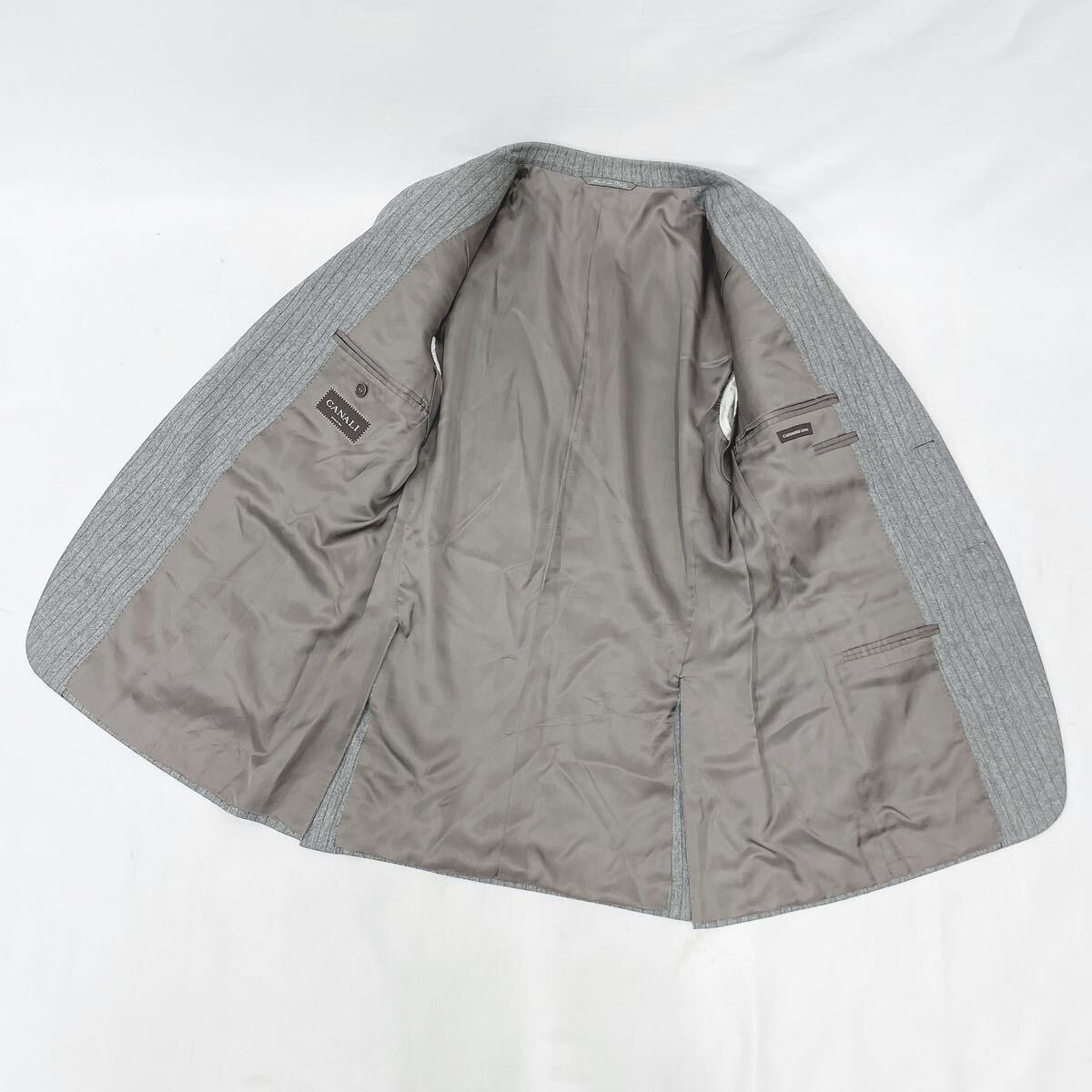 CANALI カナーリ スーツ セットアップ グレー ストライプ ジャケット パンツ サイズ46 02-0304〇_画像5