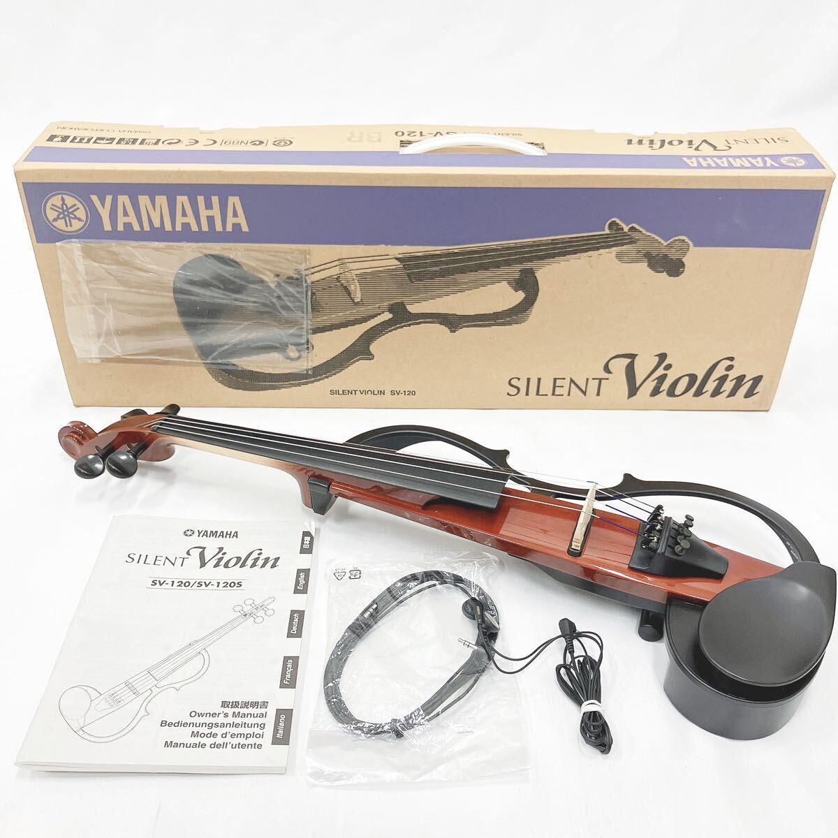 YAMAHA ヤマハ SV-120 サイレントバイオリン 弦楽器 箱説 イヤホン付き 01-0228の画像1