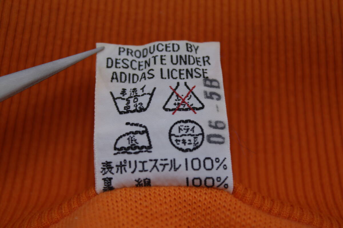 215【1円～】adidas アディダス 70s 80s 90s 西ドイツ デサント ジャージ トラックジャケット 古着 ヴィンテージ オレンジ トレフォイルの画像6