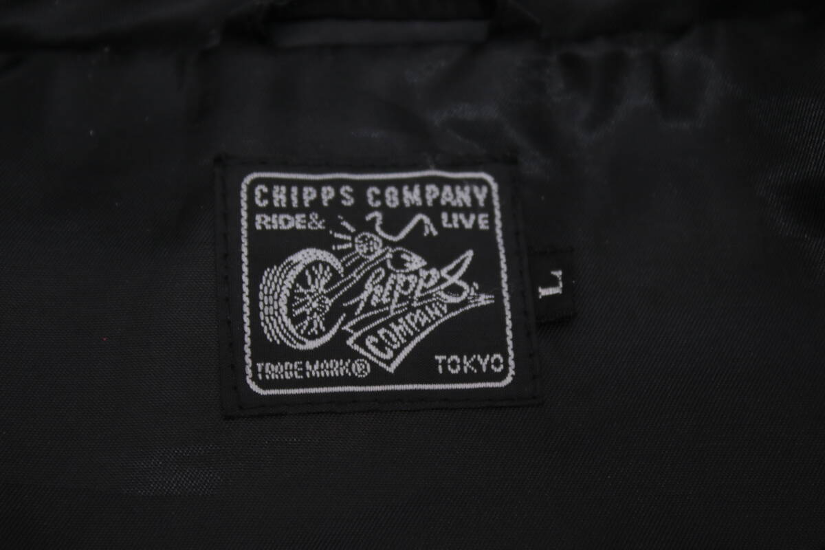 ◎317【1円～】CHIPPS COMPANY チップスカンパニー ナイロン生地 Coach Jacket Lサイズ コーチジャケット バイカー_画像4