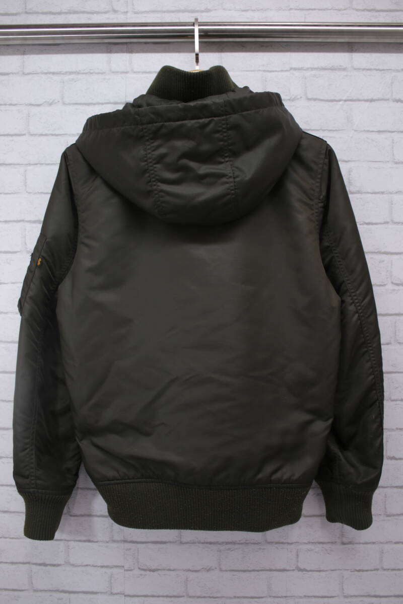 ◎488【1円～】ALPHA INDUSTRIES（アルファ インダストリーズ）フード付きミリタリージャケット Mサイズ 20544-176の画像2