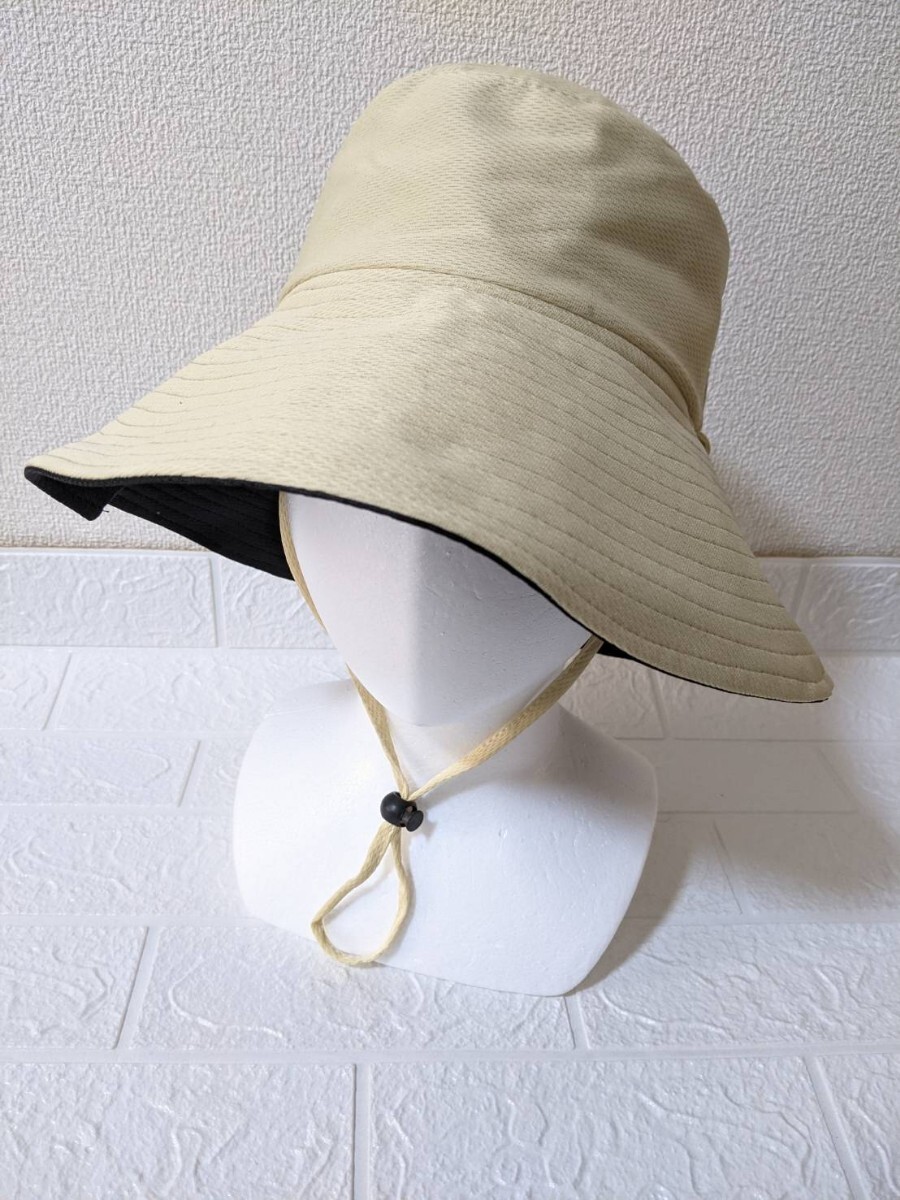 レディース ハット つば広 帽子 黒 ベージュ UVカット 紫外線対策 熱中症の画像4
