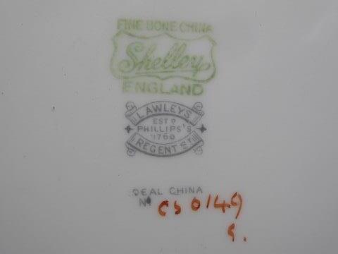 シェリー Shelley ENGLAND 花模様のプレート FINE BONE CHINA LAWLEYS イギリス ヴィンテージの画像7