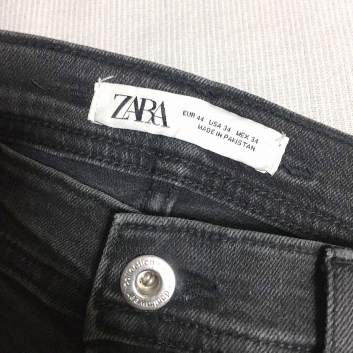 伸縮性抜群 春夏 ペイント ZARA MAN ストレッチ スキニー 44 ダメージ デニム メンズ パンツ ジーンズ ブラック