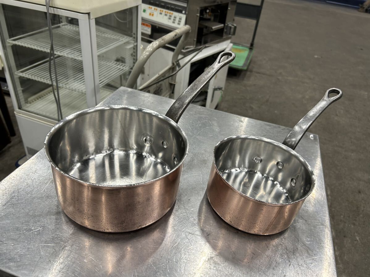 N-319 BOURGEAT 片手鍋 飲食店 店舗 キッチン用品 銅/ステン 2個 N-319 BOURGEAT 片手鍋 飲食店 店舗 キッチン用品 銅/ステン 2個