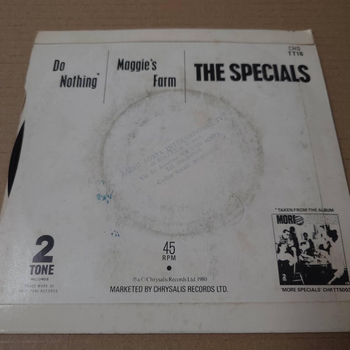 The Specials & Rico Rodriguez - Do Nothing / Maggie's Farm / Two-Tone Records 7inch / Ska / AA0457の画像2