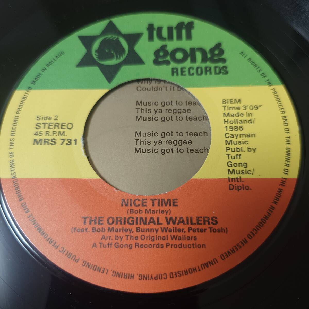 The Original Wailers - Music Lesson / Nice Time // Island Records 7inch / Roots / Bob Marley / Musical / AA0649 の画像4