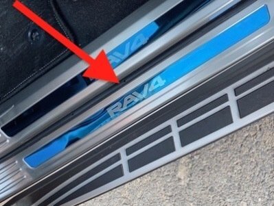 トヨタ RAV4 サイド ステップ ガーニッシュ カバー カスタム パーツ 外側 ブラック シルバー 4P_画像1