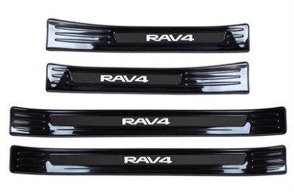 トヨタ RAV4 サイド ステップ ガーニッシュ カバー カスタム パーツ 外側 ブラック シルバー 4P_画像4