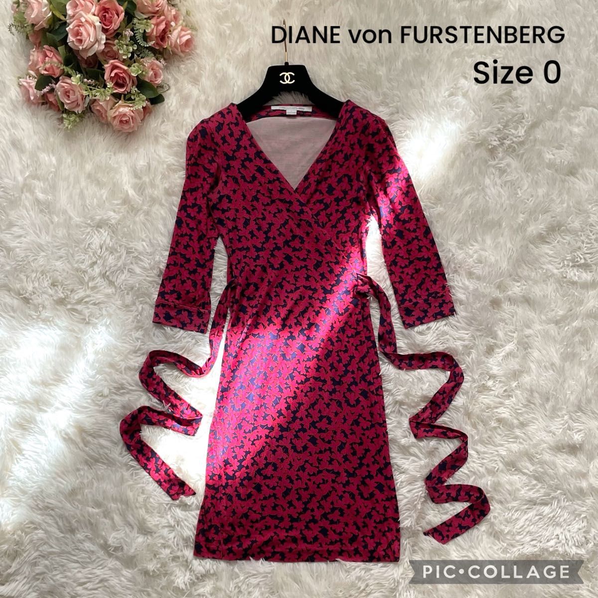 DIANE von FURSTENBERG フラワーデザイン ラップワンピース