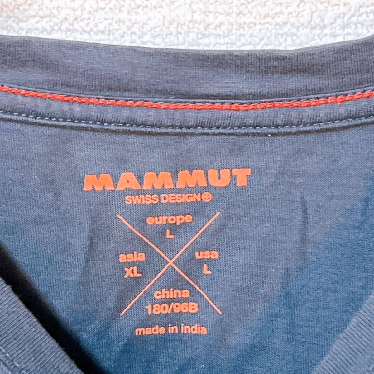 【美品】マムート MAMMUT Tシャツ 半袖 古着 スミクロ メンズ L ロゴTシャツ アウトドア スポーツ の画像6