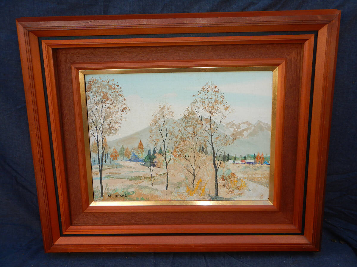  genuine work guarantee raw .. three [. pieces peak height .] oil painting F4 number one water . member .: cheap .. Taro Hyogo .. refreshing . landscape painting oil painting . landscape painting wooden amount picture frame autograph . genuine writing brush 