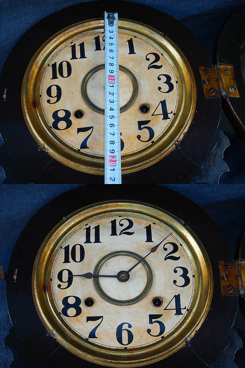 アンティーク 四つ丸時計 達磨時計 ダルマ時計 四ツ丸時計 SEIKOSHA 精工舎 掛時計 振子時計 柱時計 ゼンマイ式 振子式 注油 調整済 稼動品の画像7