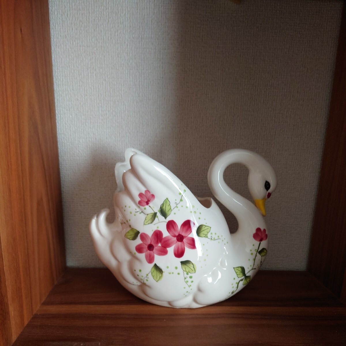 鳥の花瓶 花器 アンティーク 花柄 花入れ 小物入れ レトロ 昭和の画像3