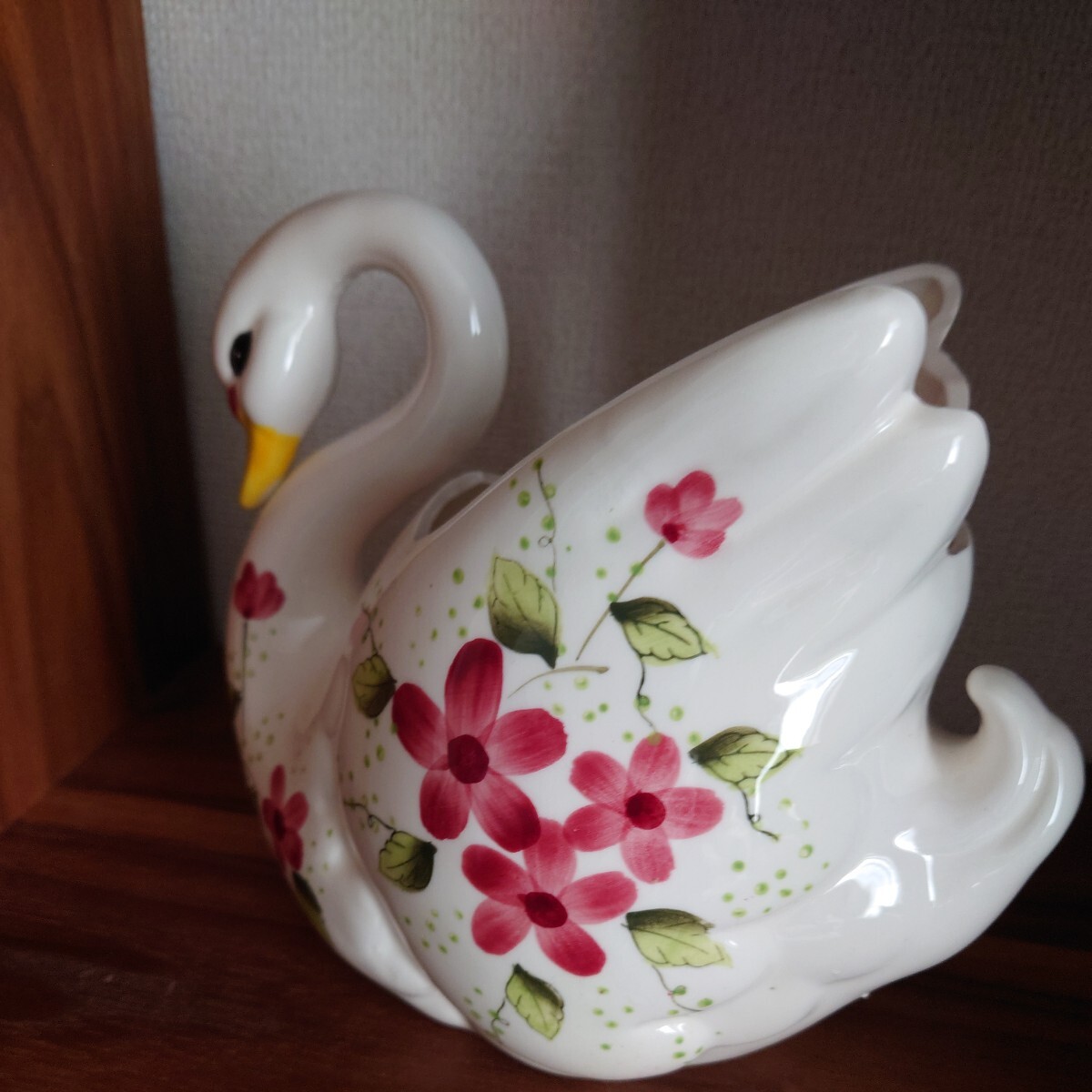 鳥の花瓶 花器 アンティーク 花柄 花入れ 小物入れ レトロ 昭和の画像6