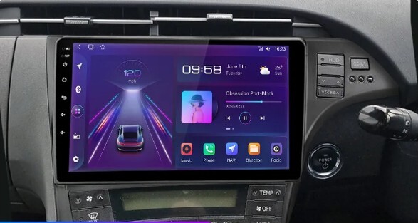 10インチ 30系 プリウス 専用 パネル iPhone CarPlay 画質 アンドロイド ナビ ディスプレイオーディオ 新品 バックカメラ付 2GB/32GBの画像9