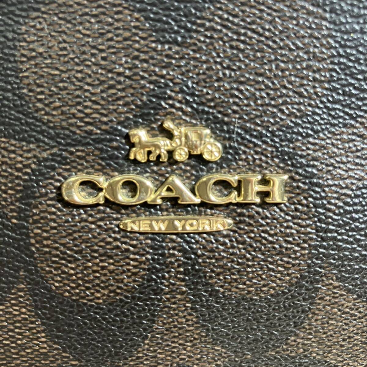 COACH コーチ 91494 シグネチャー ハンドバッグ PVC レザー レディース _画像6