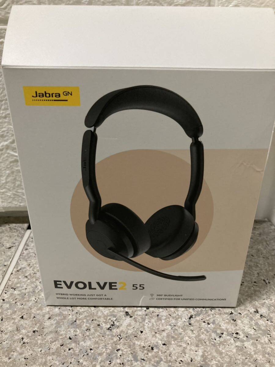 AZ-136.Jabra(ジャブラ) Evolve2 55 Link380c UC Stereo 両耳 ワイヤレス ヘッドセット ノイズキャンセリングマイク搭載 USB-C の画像1