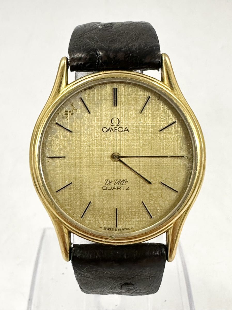 【Z41】1円スタート OMEGA De Ville QUARTZ / 1365 オメガ デビル クオーツ 金色文字盤 メンズ 腕時計 の画像2