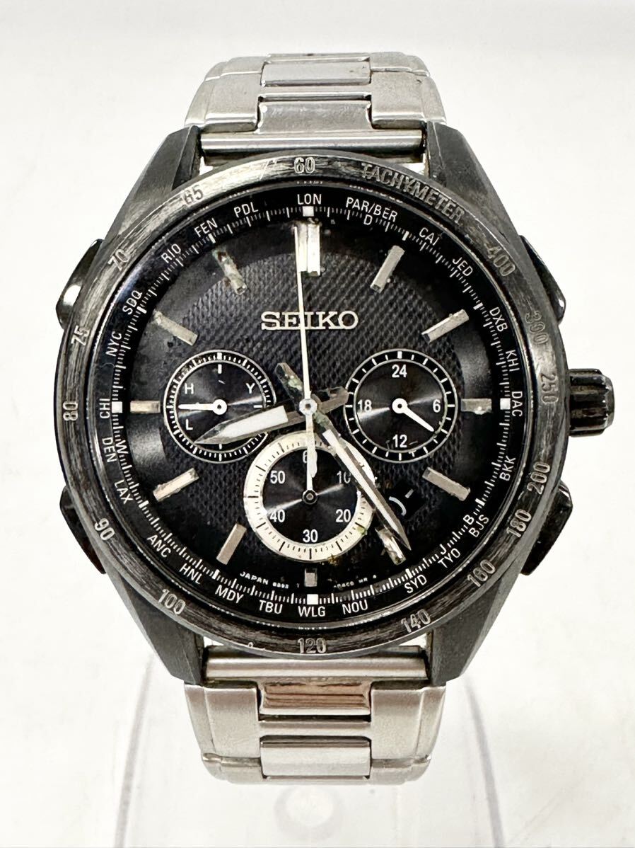 【3N28】1円スタート SEIKO / 8B92-0AB0 セイコー ブライツ クロノグラフ 電波ソーラー メンズ 腕時計 取扱説明書付きの画像2