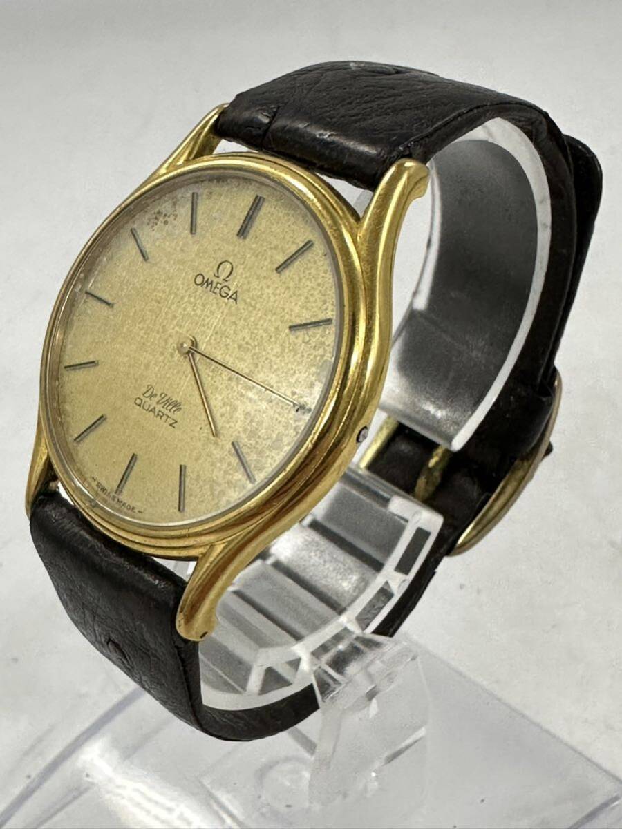 【Z41】1円スタート OMEGA De Ville QUARTZ / 1365 オメガ デビル クオーツ 金色文字盤 メンズ 腕時計 の画像3
