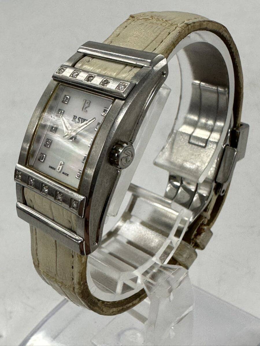 【3T110】1円スタート RSW / 6610 ラマ スイス ウォッチ クオーツ シェル文字盤 レディース 腕時計の画像3