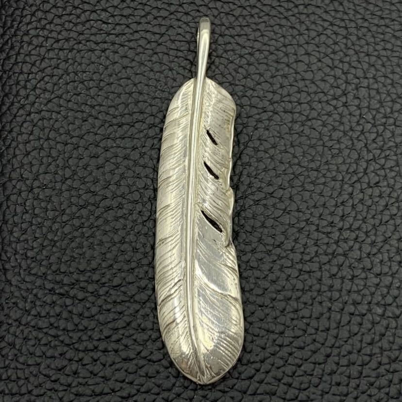 goro\'s Goro's plain feather extra-large left direction SILVER silver SV pendant top necklace charm Eagle all silver 