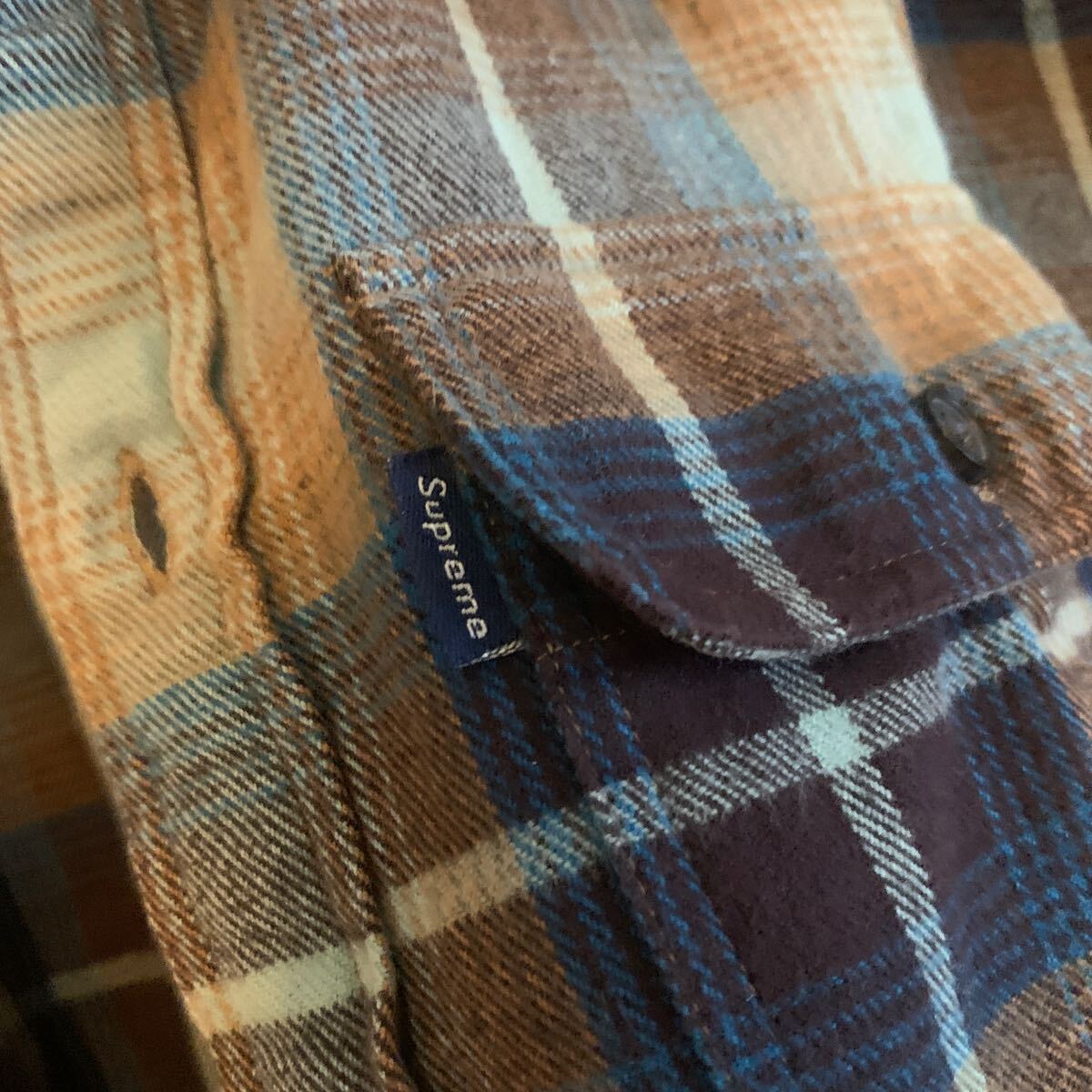 Supreme オンブレ 半袖 コットンネル チェックシャツ Mサイズ シュプリームの画像3