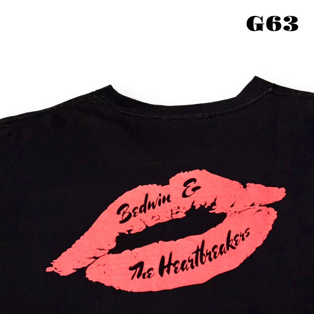 ★早いもの勝ち！ BEDWIN HEART BREAKERS ベドウィン アンド ザ ハートブレイカーズ 半袖 Tシャツ ブラック 黒 No.4 TEE KISS キスマーク_画像8